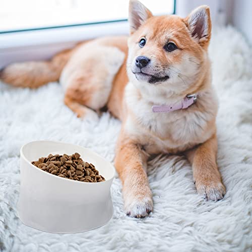  Pet Bowl Handmade Pet Bowl Ceramic Drinking Feeder Dog Dual- Use High Rise Bowl Non- Slip Food Container For Home Shop Pet Supplies (Grey)