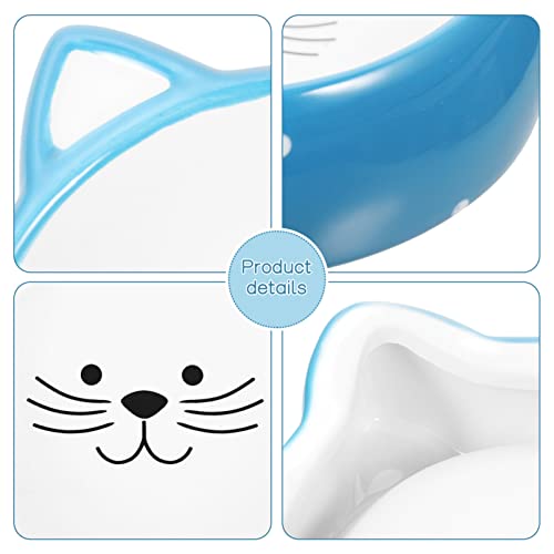 POPETPOP Ceramic Dishes For Dog And Cat Food And Water,Cartoon Print Bowl,Easy To Wash