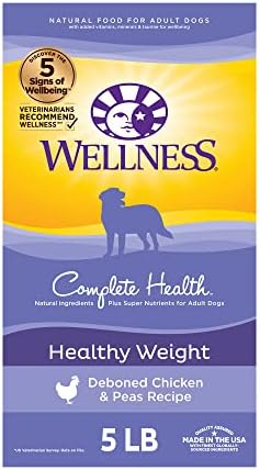  Wellness Complete Health Dry Dog Food With Grains, Made In USA With Real Meat & Natural Ingredients, All Breeds, Adult Dogs (Lamb & Barley, 30-lb) – With Nutrients For Immune, Skin, & Coat Support