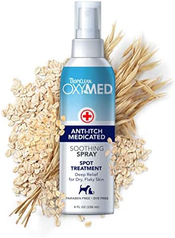  TropiClean Oxymed Medicated Cat & Dog Shampoo For Itchy Skin, Skin Soothing Oatmeal Shampoo For Dogs & Cats 20 Ounce