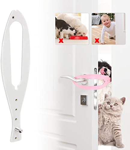  Cat Door Holder Latch,2 Packs Pink Cat Door Alternative Installs Fast Flex Latch Strap Let's Cats In & Keeps Dogs Out Of Litter Food Safe Baby Proof 5 Function Holes No Measuring No Pet Gate