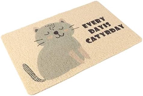  Baluue Large Dog Pads Dog Food Bowl Mat Cat Litter Mat Cat Litter Mats, 60 X 40cm PVC Mat, Pet Feeding Mat Cartoon Cat Litter Pad For Cats Dogs Kittens Puppy (Beige Large Pads