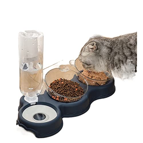  AYENCI Cat Automatic Water, Automatic Cat Bowl Pet Dog Bowl Feeder With Water Supply (Size : Dark Bule)