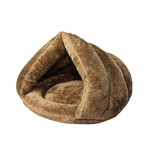  Watonic Cat Bed Winter Warm Triangular Cat Litter Pet Kennel And Dog Mat Thick Sleeping Bag Bed For Cats & Small Dogs Calming Cozy Covered Cushion Cuddlers Burrowers(B,26x36x4cm)