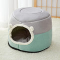  New Winter Deep Sleep Comfort Cat Bed Cats Tent Cozy Cave Capsule Small Dogs Cats House Indoor (Medium,Green)