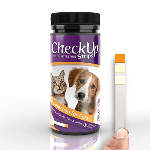  CheckUp UTI Urine Testing Strips For Cats And Dogs - Detection Of PH, Nitrite And Leukocytes X 50
