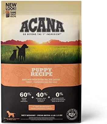  ACANA Wholesome Grains Dry Dog Food, Puppy Recipe, Real Chicken, Eggs And Turkey Dog Food Recipe, 11.5lb