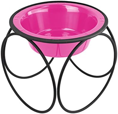  Platinum Pets Olympic Single Diner Feeder With Stainless Steel Dog Bowl, Large, Midnight Black