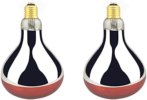  BONGBADA 6 Pack Heat Lamp Bulb R40 250 Watt Painted Red Infrared Glass Lamp Bulb For Food Service, Brooder Bulb, Chicks, Pet, Bathroom