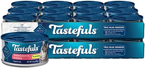  Blue Buffalo Tastefuls Natural Flaked Wet Cat Food, Salmon Entrée In Gravy 3-oz Cans (Pack Of 24)