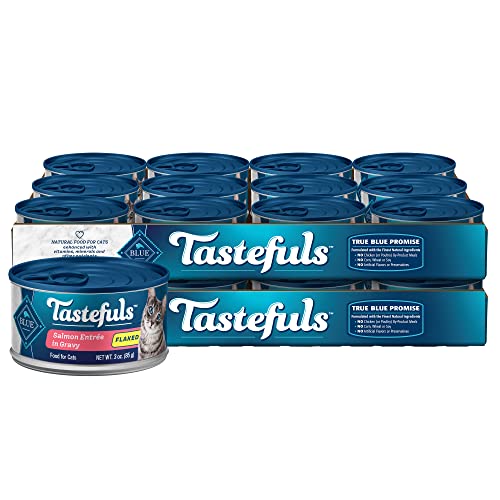  Blue Buffalo Tastefuls Natural Flaked Wet Cat Food, Salmon Entrée In Gravy 3-oz Cans (Pack Of 24)