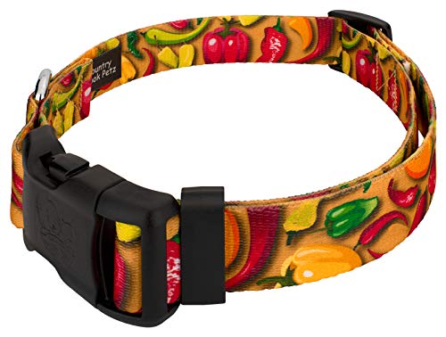  Country Brook Petz - Deluxe Scorching Peppers Dog Collar And Leash Limited Edition - Tasty Collection With 5 Yummy Designs (1/2 Inch, Extra Small)