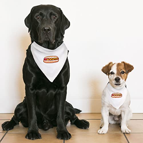 GENERIC Hot Dog Pet Bandana Collar - Food Graphic Scarf Collar - Graphic Dog Bandana - M