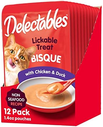 Delectables Bisque Non-Seafood Lickable Wet Cat Treats, Variety Pack, 12 Count (Pack Of 1)