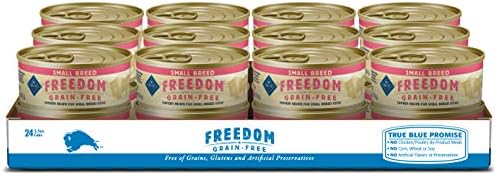  Blue Buffalo Freedom Grain Free Natural Adult Small Breed Wet Dog Food, Chicken 5.5oz Cans (Pack Of 24)