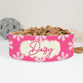 GENERIC Pink Daisy Pet Bowl Custom Pet Name, Personalized Daisy Bowl Ceramic For Dogs, Cats Drinking Bowl, Available In Two Sizes