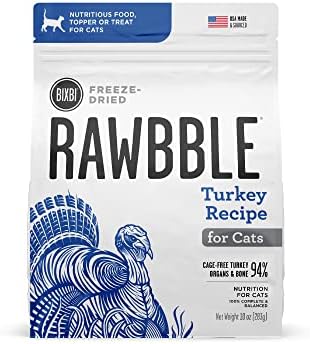  BIXBI Rawbble Freeze Dried Cat Food, Beef Recipe, 10 Oz - 97% Meat And Organs, No Fillers - Pantry-Friendly Raw Cat Food For Meal, Treat Or Food Topper - USA Made In Small Batches