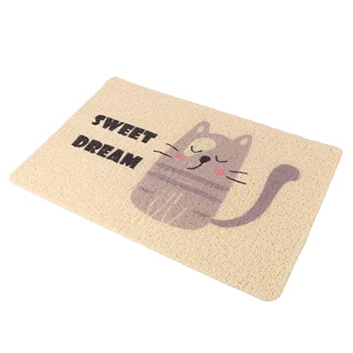  Mipcase Large Cat Litter Mat 3pcs Kittens Cats/Litter Food Cm Inch Pad Puppy Urine Dogs Mat Backing, Sleeping Pet, Kitten With Non- Fedding Mat, Mat- Proof Beige Scatter For Washable,