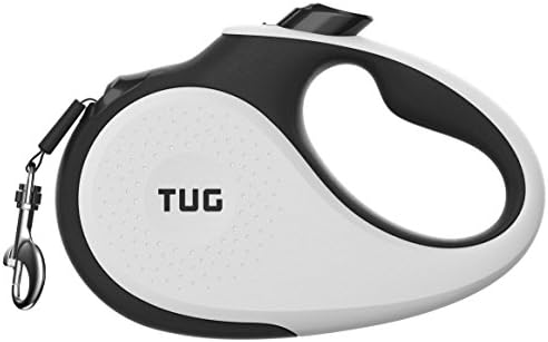 TUG 360° Tangle-Free Retractable Dog Leash With Anti-Slip Handle | 16 Ft Strong Nylon Tape| One-Handed Brake, Pause, Lock (Medium, Grey)