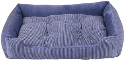  SENERY 50-90cm Large Dog Bed Winter Warm Cat House Soft Double Sided Puppy Cushion Striped Pattern Pet Kennel