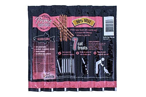  Cat Prime Taste Jerky – Cat Treats – Delicious Soft Cat Snack – 90% Meat – Irresistible Flavors – Special Box (Salmon Flavor, 70 Count)