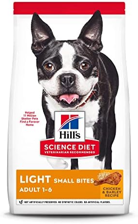  Hill's Science Diet Dry Dog Food, Adult, Light For Healthy Weight & Weight Management, Small Bites, Chicken Meal & Barley Recipe, 5 Lb. Bag
