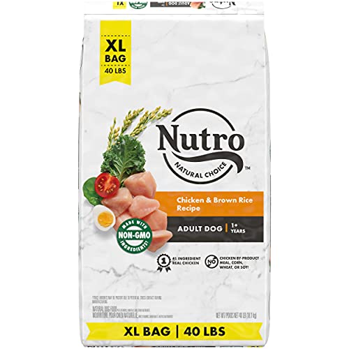  NUTRO NATURAL CHOICE Adult Dry Dog Food, Farm-Raised Chicken & Brown Rice Recipe Kibble, 40 Lb. Bag