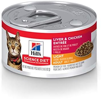  Hill's Science Diet Wet Cat Food, Adult, Light, Liver & Chicken, 5.5 Ounce(Pack Of 24)