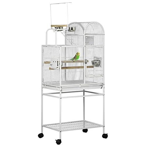  ACQUIRE 64" Bird Cage For Small To Medium Parrots, Cockatiels, Budgies, Lovebirds, With Rolling Stand