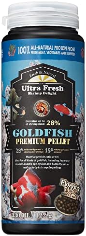  Ultra Fresh Floating Goldfish Food, Color Enhancing, Balanced Diet, All Natural Ingredients, Clear Water Formula, Goldfish Premium Pellet, 15 Oz