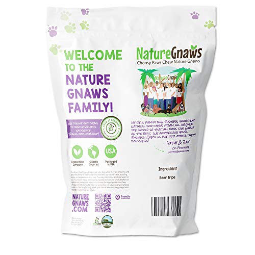  Nature Gnaws Tripe Twists For Dogs - Premium Natural Beef Sticks - Simple Single Ingredient Crunchy Dog Chew Treats - Rawhide Free 10 Count (Pack Of 1)