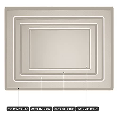  Hubulk Dog Feeding Mat,Silicone Pet Food And Water Bowl Placemat,Dishwasher, High Raised Edge To Prevent Spills,Nonslip Waterproof Tray To Stop Messes On Floor（24"x16"x0.5", Taupe）
