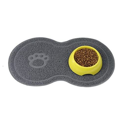  Mipcase Food Containers Food Scatter With Kitten Lock Dish Placemat Floor PVC Easy Mat Dog Anti- And Trapper Mat, Grey Water Bowl Clean Mat: X Non- Control Pad Mesh Multi- Puppy Litter Rabbit Food