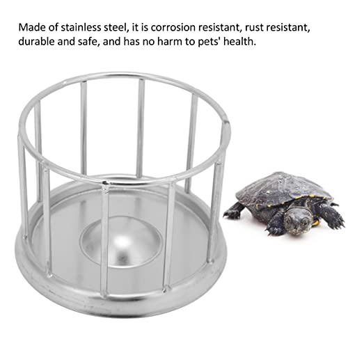  Reptile Stainless Steel Food Dish, Pet Round Railing Shape Tortoise Dish Water Tray Dish Water Tray For Home Vivarium Pet Store Lizard Turtle Chameleon Reptiles