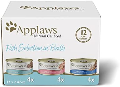  Applaws Natural Wet Cat Food, 24 Pack, Limited Ingredient Food For Cats, Chicken Breast With Cheese In Broth, 2.47oz Cans