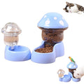  Mushroom Cat Feeder And Water Bowl Mushroom Shape Cat Feeder Mushroom Cat Food Feeder Pet Feeder And Water Food Dispenser Automatic For Small Large Pets Puppy Kitten Rabbit Bunny (Blue)