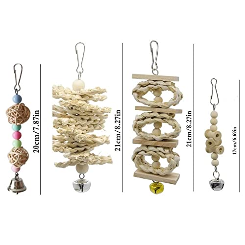  JYDQM 8 Pcs/Set Bird Parrot Swing Toys Chewing Standing Hanging Perch Hammock Bird Cage For Budgerigar Parakeet Conure