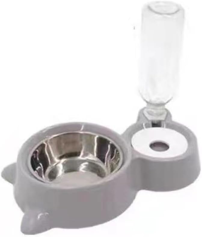  Pet Cat Food Bowl Dog Food Bowl Automatic Water Feeder Small And Medium-Sized Pet Bowl Stainless Steel Rice Bowl Pet Supplies (Blue)