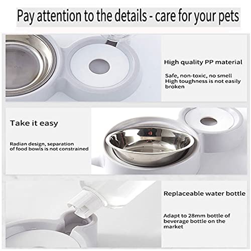  AACARB Cat Water Dispenser, Dog Bowl Detachable Pet Automatic Drinking Water Bottle Double Cat Bowl Not Wet Mouth For Dog Cat Feeding Dishes Pets Supplies (Color : Red)