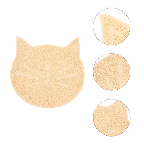  Plastic Bins Plastic Bins Portable Litter Box 2 PCS Cat Litter Mat- Cat Face Shaped Mat Cat Mat Pet Cat Face Shaped Pellet Cat Litter Kitten Litter Box Kitten Litter Box