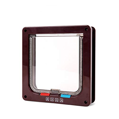 GENERIC Door Small Cat Gate Door Dog Door 4 Way Lockable Cat Kitten Door Security Flap Door Abs Plastic 1Pcs 25X23.5X5.3Cm