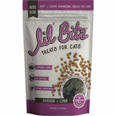  Lil' Bitz Bulk Box Chicken Liver Training Treats For All Dog Breeds - Low Calories, Grain Free, Natural Ingredients, NASC Compliance - Perfect Reward For Dogs Of Every Size (36 Oz)