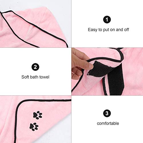  3pcs Super Kitten Supplies Size Bath Animal Cleaning Absorbent Fleece Puppy Accessories Quick Wear Dog Shower Easy L Robe Coral Cat Robes Drying - Pink Small Microfibre Dry