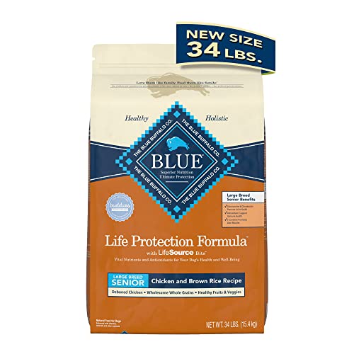 Blue Buffalo Life Protection Formula Natural Senior Large Breed Dry Dog Food, Chicken And Brown Rice 34-lb
