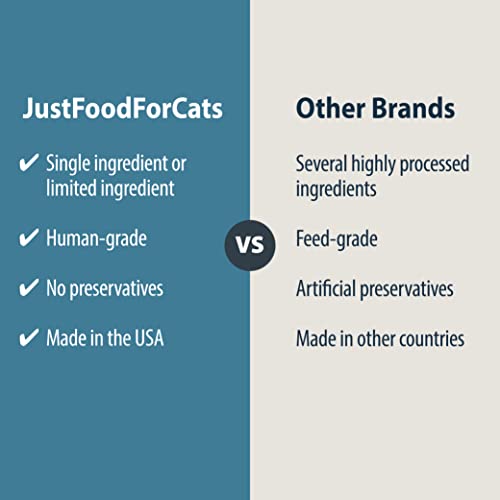JustFoodForDogs JustFoodForCats Salmon Treats - Fresh Cat Treats 5 Oz - Whole Food Treat Snacks For Kittens & Cats - No Preservatives, No Hormones Added, Lean, Low Fat, USA Made - BPA - Free Packaging