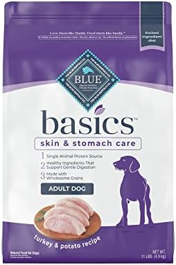  Blue Buffalo Basics Skin & Stomach Care, Natural Adult Dry Dog Food, Salmon & Potato 24-lb
