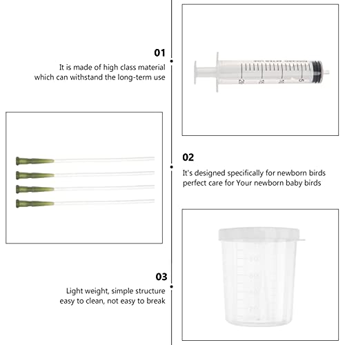  Ipetboom 2 Sets Bird Feeding Set Pet Parrot Milk Feeding Birds Feeding Cup Liquid Feeder Hoses Tube For Peony Cockatiel Rabbit Hamster Small Animals