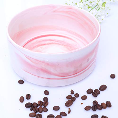  POPETPOP Ceramic Pet Bowl Dog Diner Feeder Pet Feeding Set Dog Food Bowl Cat Drinking Bowl Dog Dish Stand For Cats Dog (Pink)