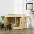  ACQUIRE 3 In 1 Litter Box Enclosure Hidden Kitty House Cat Tree, Cat Washroom Storage Bench With Double Doors, Multiple Layers