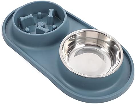  Hemobllo Pet Slow Food Bowl Choking Double Bowl Small Cats And Dogs Feeding Bowl